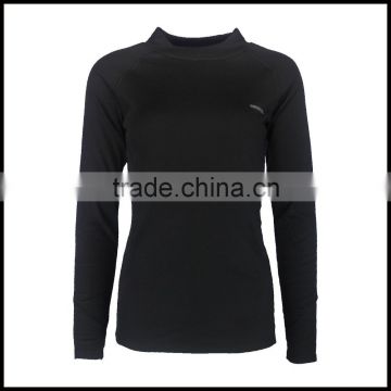 W15-ACC-W-01-C Black 100% Polyester T-shirt For Women Long Sleeve