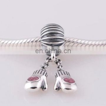 Hot !! popular mittens zinc alloy enamel charm beads christmas candy beads