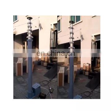 10m electric aluminium telescoping mast without painting telescoping high pole 7 sections