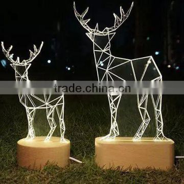 Elegant wood led light base
