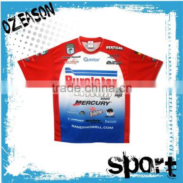 High quality short sleeve fishing shirt for men/wholesale tournament cheap polyester fishing shirts