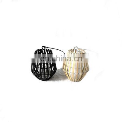 hot selling vintage handmade rattan decorative candle lanterns with glass cup