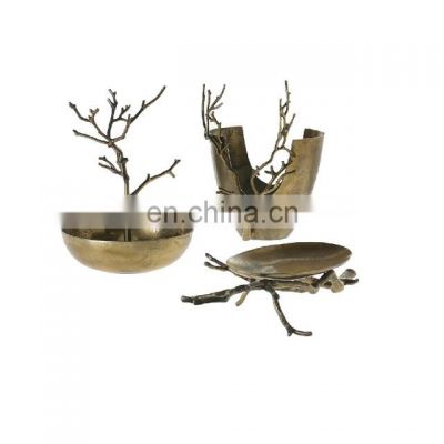 brass antique branches design bowl