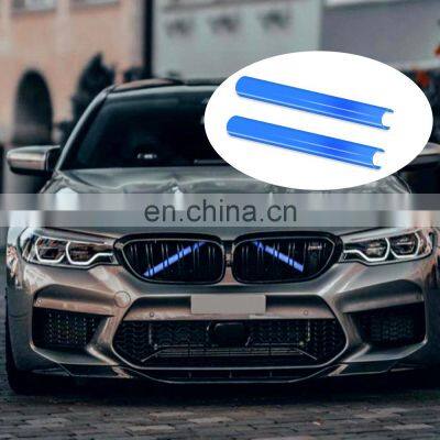 Autoaby Car Front Grille Trim Strips Sport Style Sticker Strip Cover Frame 2 Pcs Car Grille Sticker Strip For BMW F10 F11 F02