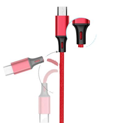 3 in 1 cable Nylon Braided pass 2.4A micro usb type C phone charger cable for iphone for samsung for huawei usb cable
