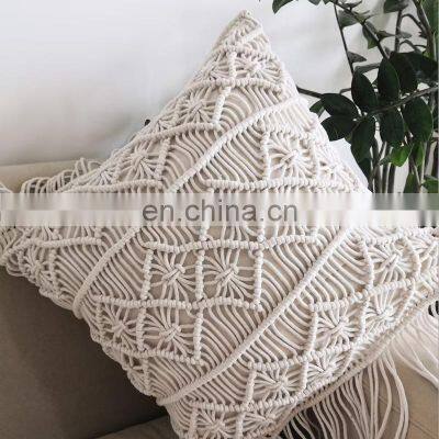 Hot Sale Handmade Knitted Cushion Macrame Pillow Cover Cheap WHolesale