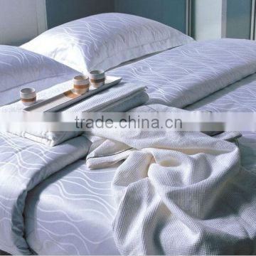 Cotton jacquard bedding fabric with jacquard style of 300tc