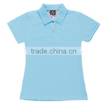Plain design women tshirt polo without logo printing blank tshirt in various colors