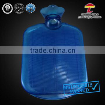 large good quality 2000ml plastic hot water bottle blue colour