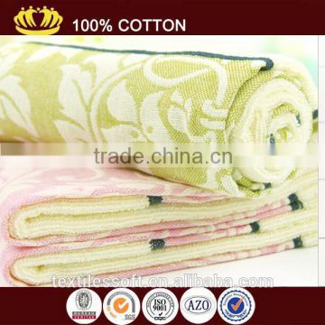 japanese fully cotton customized yarn dyed flower pattern gauze towel