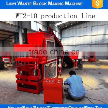WT2-10 manufacturing machine interlocking soil bricks machine