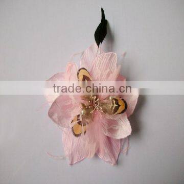 wholesale fancy handmade feather flower hair accessory