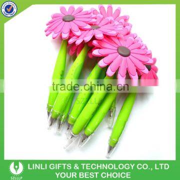 Customized Printed Promotional Silicone Flower Ball Pen, Flower Pen, Flower Ballpoint