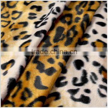 100% Polyester Leopard Velboa Faux Fur Fabric Print velboa fabric