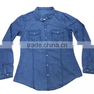 2016 yards women Slim casual long-sleeved cotton jeans shirt jacket blouse thin Korean Fan denim shirt female spring