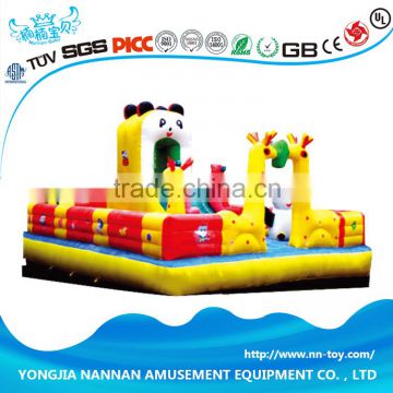 Commercial outdoor inflatable bouncy castle with water slide for sale