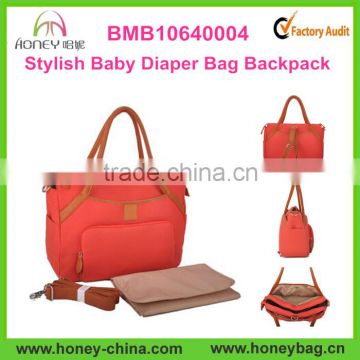 Stylish Baby Diaper Bag Backpack With Changing Pad Canvas Diaper bag