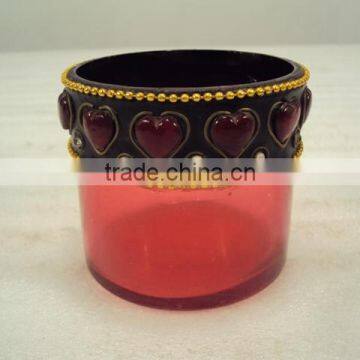 heart shape Valentines day glass candle holder, Valentine Decorations
