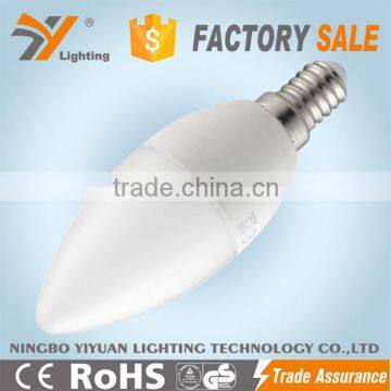 candle E14 led bulb C30AP 6W 470LM CE-LVD/EMC, RoHS, TUV-GS Approved Aluminium Plastic