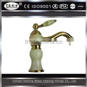 Artistic Teapot shape antiqur brass cold&hot water tap basin faucet