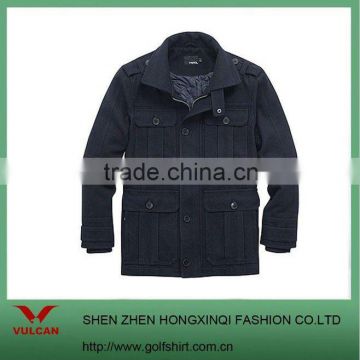 2012 men's winter black windbreaker jacket with multi pocket