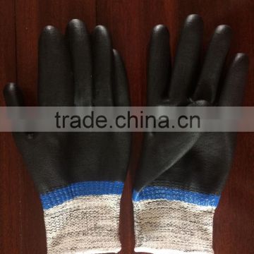 cut resistant 13 gauge HPPE/ glass liner double fully foam nitrile coated gloves Water/oil proof