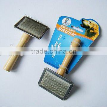 Hot selling pet brush dog grooming brush cat brush wooden pet brush