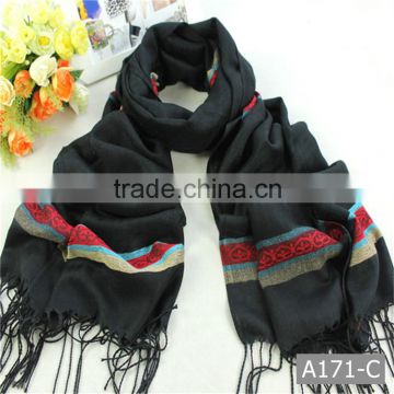 A171 New style medium jacquard acrylic woven scarf from direct manufacturer