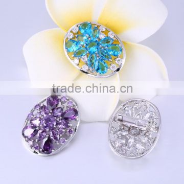 Charm Round shape bridal cheap wholesale crystal brooch for wedding party