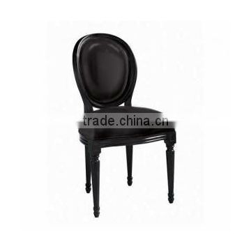antique dining round black leather chairs