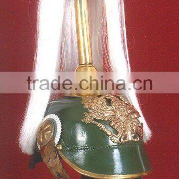 Leather German Picklehaube Helmet Brass Fitted