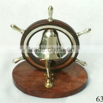 Nautical Wheel Design Brass Table Bell / Nautical Gifts / Nautical Collectables / Nautical Decoration