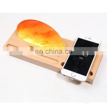 Himalayan salt led table lamps,  with wireless charger usb port , non - polar touch switch good for bedroom