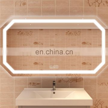 Hot selling anti-fog makeup bathroom bronze glass mirror with led demister