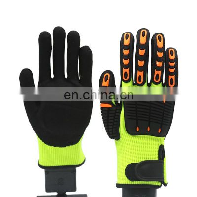 Custom Oilfield Protection Impact Electrical Oil Gas Hand Mechanic Work Anti Gloves Cut Resistant TPR Impact Gloves