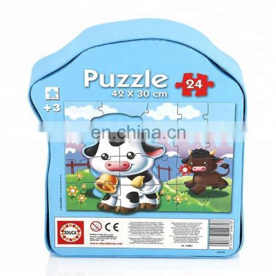 Wholesale Die-Cut 12pcs 24pcs 48pcs Paper Puzzles Printable Cardboard Jigsaw Puzzle For Adult In Custom