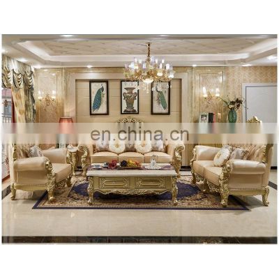 Antique Classic Royal Cheap Living Room Furniture Sectionals Loveseats Set Genuine Leather Sofa Set