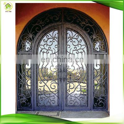 contemporary oval glass cheap wrought iron double entry doors