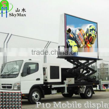 P10 outdoor with sound system mobile led display trailer