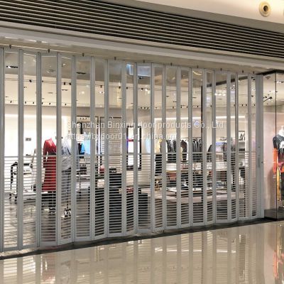 Hollowed out Guard against theft Outdoor Curved Industrial  aluminium alloy Sliding Folding Door