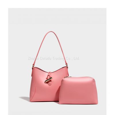 Women's large capacity simple bucket bag fashionable shoulder handbag