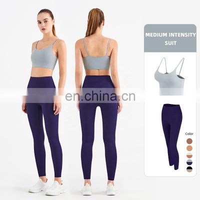 High Waist Leggings Active Wear Sport Bra With Gym Pants Private Label Fitness Yoga Set