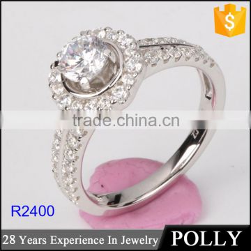 China manufacturer custom 925 sterling silver wedding ring set silver chromium plating
