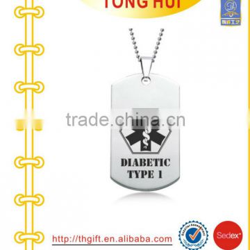 Printing logo dog tag necklace manufacturer imitation jewelry
