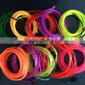 attractive el wire with welt / welted el wire /flat el wire in 10available colors
