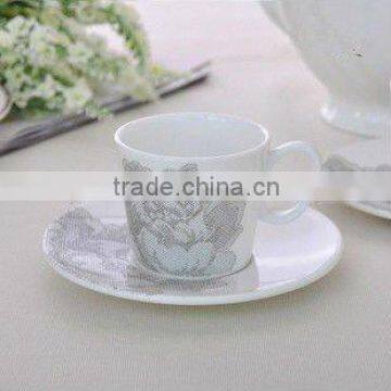 Lovely design bulk ceramic porcelain coffee cups with cup saucers and ladle