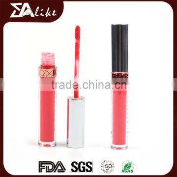 Cosmetics wholesale clear plastic aluminum led lip gloss bottle with brush