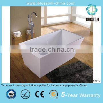 Indoor freestanding acrylic rectangle soaking bath tub