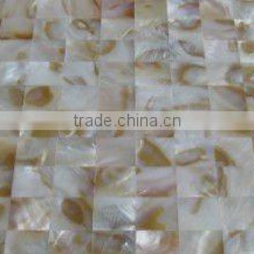 Square beige speckle freshwater mother of pearl river shell mosaic tile