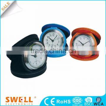 young town small quartz fashionable leather clock with different color